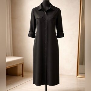 Sandra Darren Elegant Dark Green Long Sleeve Dress